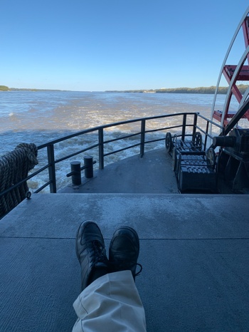 View from rear of a paddle boat