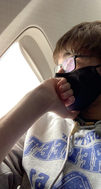 Selfie in an airplane
